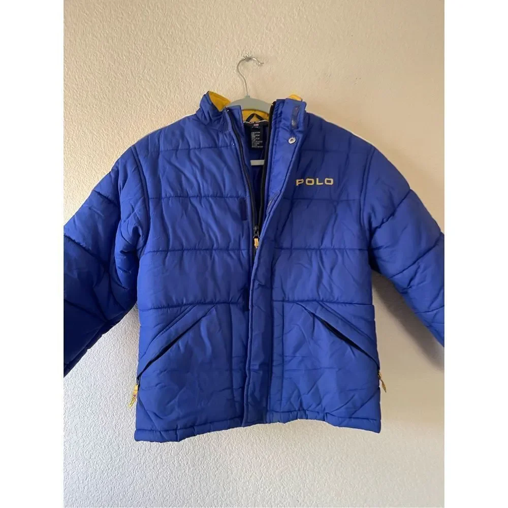 Vintage polo‎ sport Ralph Lauren blue puffer jacket size medium boys